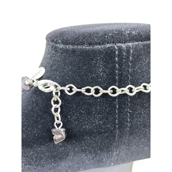 Chico’s Stone Beaded Medallion Necklace Brown Tan Silver - Picture 4 of 8